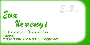 eva urmenyi business card