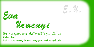 eva urmenyi business card